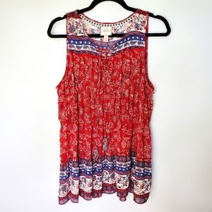 Knox Rose sleeveless red tank top